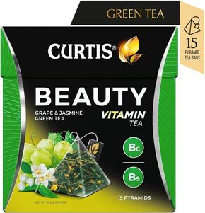 CURTIS Beauty Tea - Zeleni čaj sa laticama jasmina i komadićima grožđa 15x1