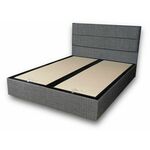 Silver - Grey (180 x 200) Grey Double Bed Base &amp; Headboard