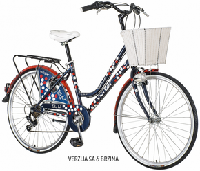 Visitor - FAM263S6 26X1/3/8/17" VISITOR POLKA DOT PLAV CRVEN BELI - gradski bicikli