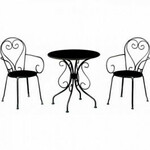Baštenski set MOKA crni sto i 2 stolice