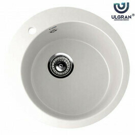 ULGRAN Granitna sudopera usadna okrugla Bela U-405-341 ultra bela