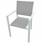 Arizona aluminijumska stolica 54x54x86 cm beli metal / sivi tekstil