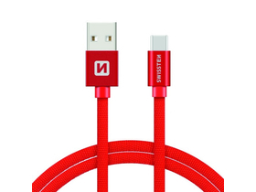Data kabl tekstil USB na TIP C 1.2m crveni
