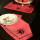 Karaca Home Paye Seljuk Series Bird Terracotta Embroidered Placemat Set