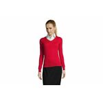 SOL'S GALAXY WOMEN ženski džemper na V izrez - Crvena, L