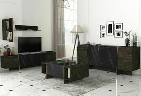 Hanah Home Veyron Set 2 BlackGold Living Room Furniture Set