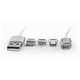 CC USB2 AMLM31 1M Gembird Magnetic USB charging combo 3 in 1 cable silver 1 m