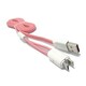 USB data kabal REMAX Twins RC 025t 2in1 za Iphone lightning micro USB roze 1m
