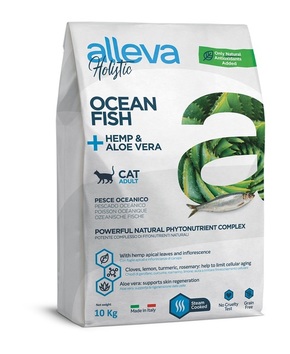ALLEVA HOLISTIC CAT ADULT OCEAN FISH + HEMP &amp; ALOE VERA 10 KG