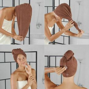 Bone - Brown Brown Hair Towel Set (2 Pieces)