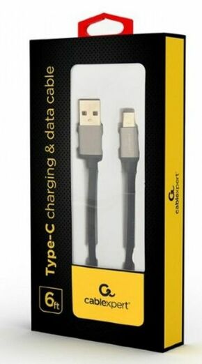 CCB-mUSB2B-AMCM-6 Gembird Cotton braided Type-C USB cable with metal connectors