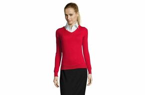 SOL'S GALAXY WOMEN ženski džemper na V izrez - Crvena