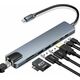 Linkom Adapter-konvertor TIP C na HDMI+2xUSB3.0+TF/SD+2xTIP C+RJ45