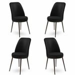 Dexa - Black, Brown BlackBrown Chair Set (4 Pieces)