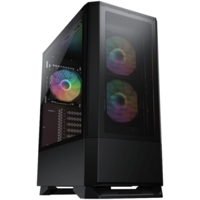 COUGAR | MX430 Mesh RGB Black | PC Case | Mid Tower / Mesh Front Panel / 3 x ARGB Fans / 4mm TG Left Panel