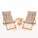 MY005 - Brown BrownNatural Garden Table &amp; Chairs Set (3 Pieces)