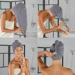 Bone - Grey Grey Hair Towel Set (2 Pieces)