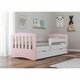 Drveni dečiji krevet Classic sa fiokom - 160x80cm - svetlo roza