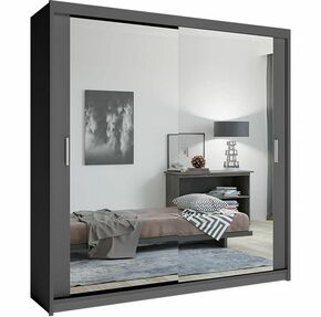 Lux ormar 2 vrata/ogledalo 203x62x216 sivi