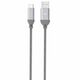 Silicon Power SP1M0ASYLK30AC1G USB3.0 to USB-C Cable, Boost Link Nylon LK30AC, Supports QC3.0/QC2.0 up to 3A, Up to 5Gbit/s, Gray, 1m