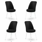 Dexa - Black, White BlackWhite Chair Set (4 Pieces)