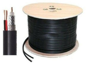 RG59 2x0 75NX Koaksialni kabl sa napojnim kablom outdoor black 305m