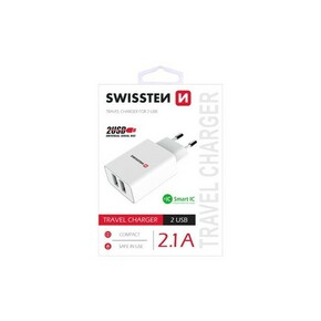 Swissten Punjač 2 x USB 2.1A WH - Beli