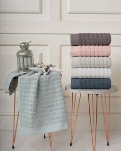 L'essential Maison Villa WhiteBrownCreamBlue Hand Towel Set (6 Pieces)