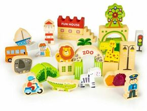 Eco Toys Drvene edukativne kocke City Zoo 120 komada HM015501