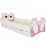 Dečji krevet Bear 164x88x63 cm beli/ roze medved