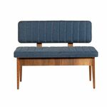 HANAH HOME Trpezarijska klupa Vina Bank Dark Blue Walnut