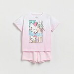 Reserved - GIRLS` PYJAMA pastelno pink 100% COTTON 616EB-03X