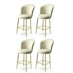 HANAH HOME Set 4 barske stolice Alte Cream Gold