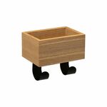 FIVE ČIVILUK SA DVE KUKE TYDI 20X10X15CM METAL/DRVO CRNA 181216