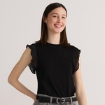 Reserved - Bluza sa dekorativnim umetkom crno 100% COTTON 837DJ-99X