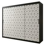 Hexagon ormar 3 vrata 250x62x250 cm crno/beli
