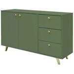 Siena komoda 2 vrata+3 fioke 140x41x86 cm zelena