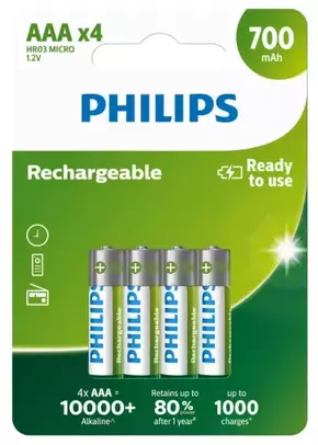 Punjiva baterija Philips AAA HR03 700mAh 1/4