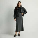 Reserved - Satenska maxi suknja antracit 100% POLYESTER 106BS-86X