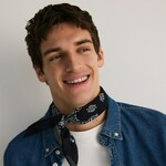 Reserved - MEN`S SCARF crno 100% COTTON 074FM-99X