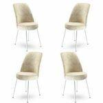 Dexa - Cream, White CreamWhite Chair Set (4 Pieces)