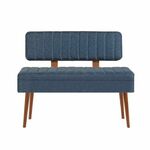 HANAH HOME Trpezarijska klupa Vina 1048 1 WalnutDark Blue