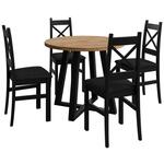 Jasal set 1 sto + 4 stolice natur (votan hrast)/crni