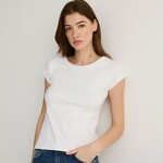 Reserved - Pamučna majica kratkih rukava belo 95% COTTON, 5% ELASTANE 5222B-00X
