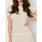 Sinsay - Rebrasta majica - nude nude SS 2025 235DF-02X