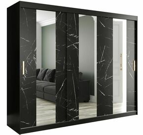 Marble ormar 3 vrata/ogledalo 250x62x200 crni