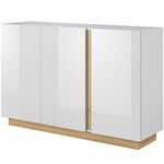 Komoda Arco 3 vrata 138,2x40x90,5 bela visoki sjaj/natur