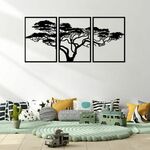 Acacia Tree Black Decorative Metal Wall Accessory