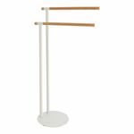 TENDANCE DRŽAČ PEŠKIRA SA DVE PREČKE 39,5X22X77,5CM METAL BAMBUS/BELA