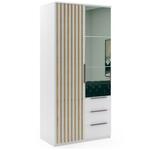 Sorento 100 ormar 2 vrata+3 fioke 100x61x215 cm beli/hrast